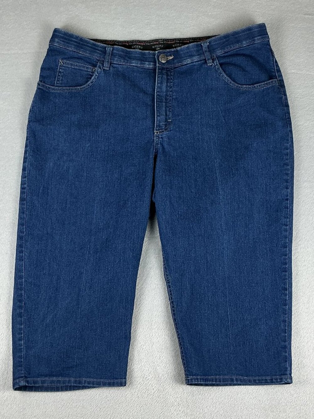 Riders By Lee Women's Blue Denim Capri Jeans Stretch Size 20 W/M 151CCS4